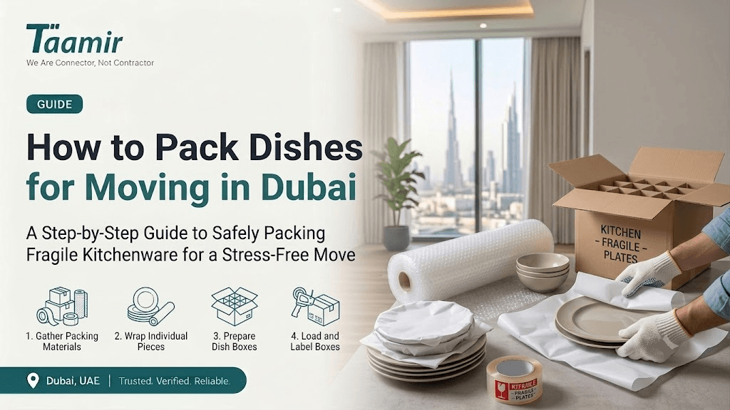 How to Pack Dishes for Moving in Dubai