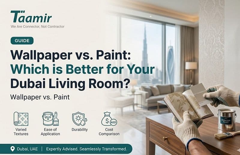 Wallpaper vs. Paint: Which is Better for Your Dubai Living Room?