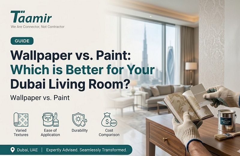 Wallpaper vs. Paint: Which is Better for Your Dubai Living Room?