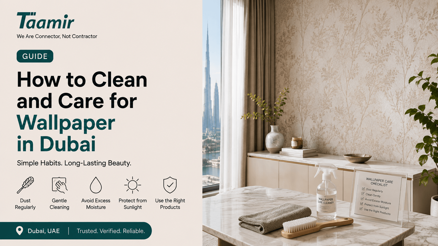 How to Clean and Care for Wallpaper in Dubai