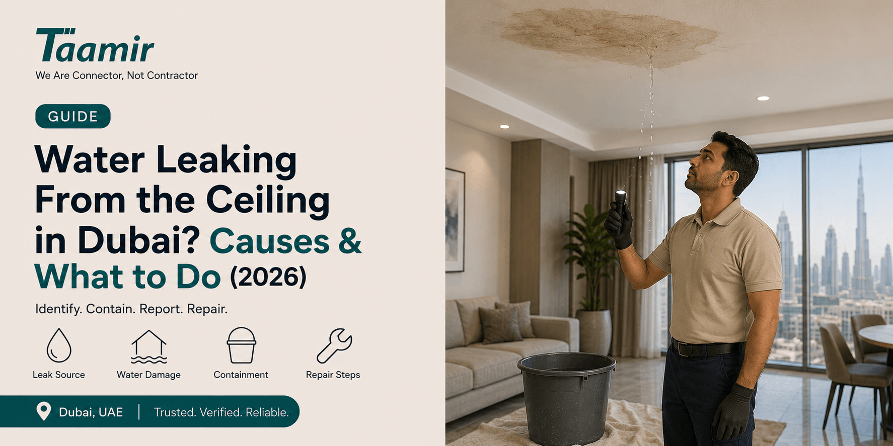 Water Leaking From the Ceiling in Dubai? Causes & What to Do (2026)