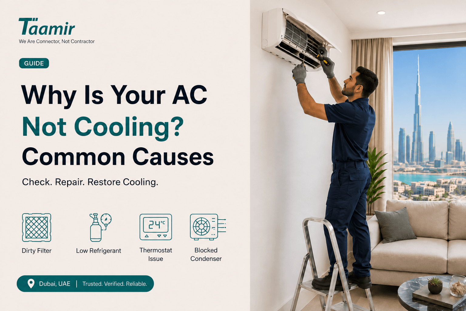 AC Not Cooling in Dubai? Causes and Fixes