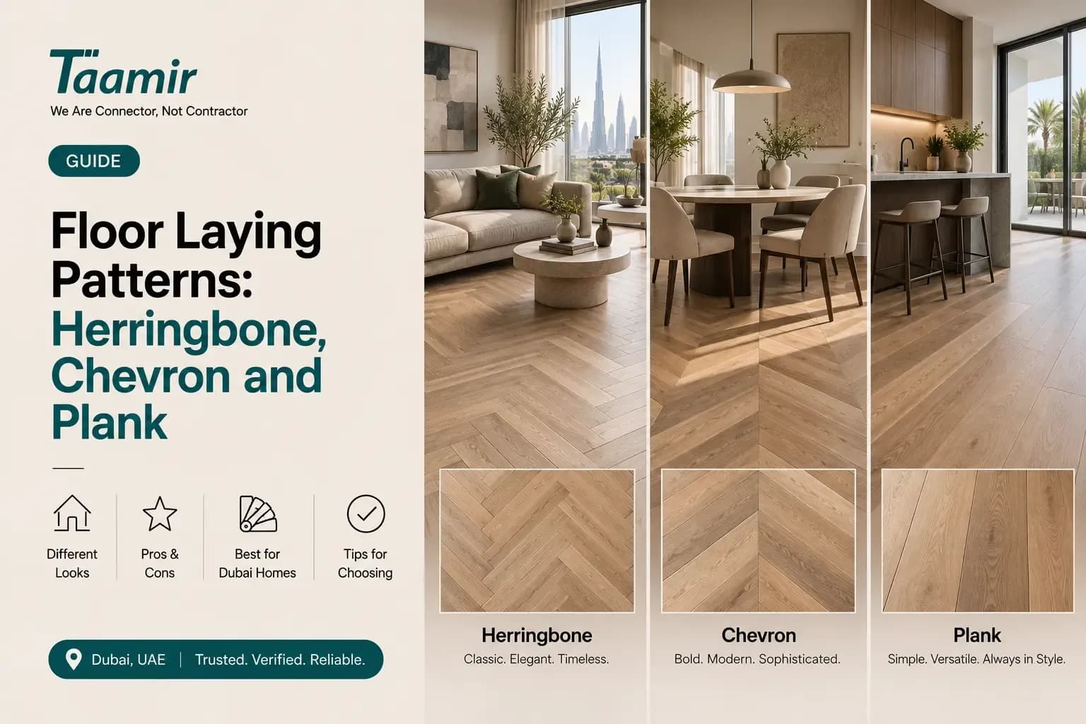 Floor Laying Patterns: Herringbone, Chevron and Plank